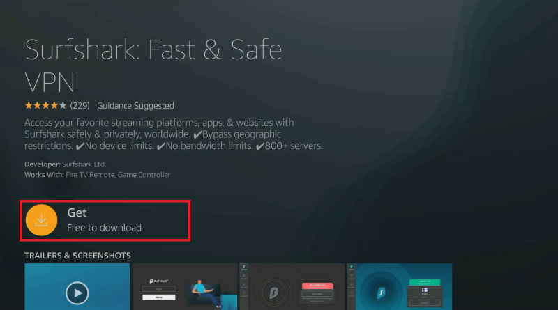 Surfshark VPN on FireStick